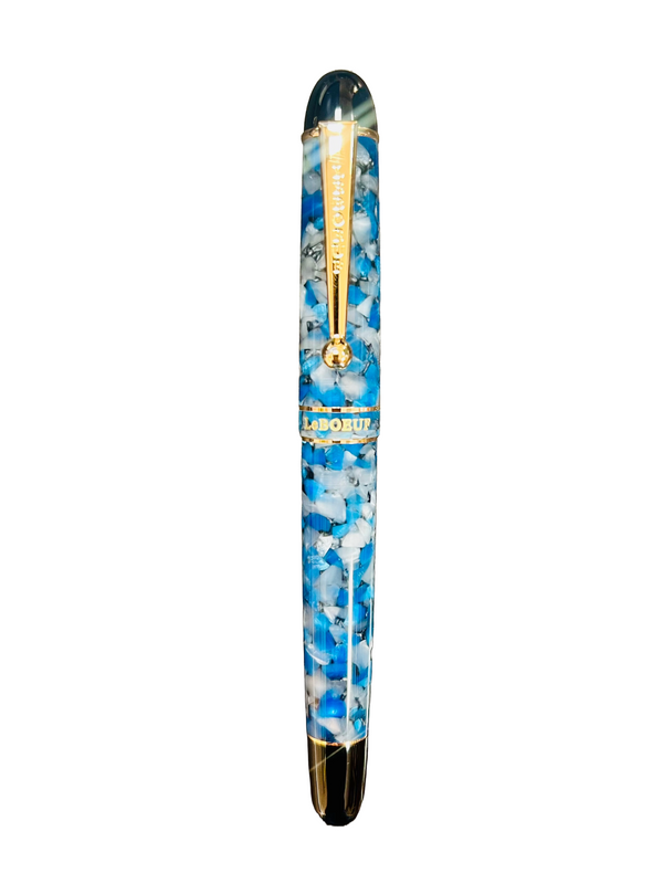 The LeBoeuf Small Batch Limited Editions | Diamond Collection  | Sapphire Blue Gray Pearl Roller Ball